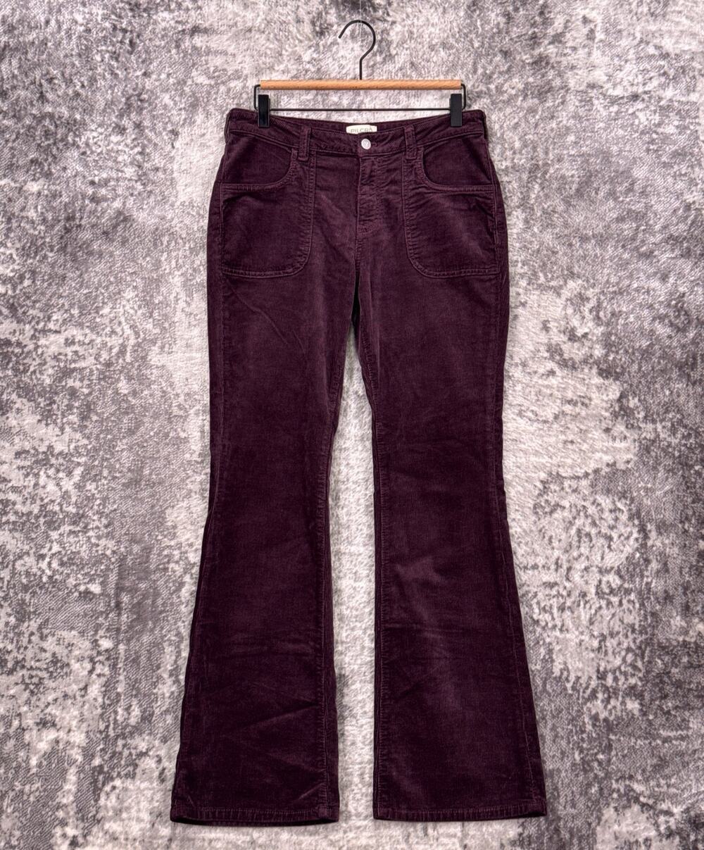 Anthropologie Pants 29 Womens Pilcro Flare Boot Jewel Red Purple Corduroy